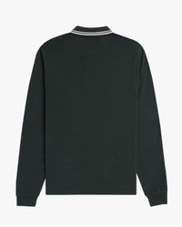 Fred Perry L/S Twin Tipped Polo Shirt - Night Green / Snow White | Fred Perry Polo Shirts | JEANSTORE