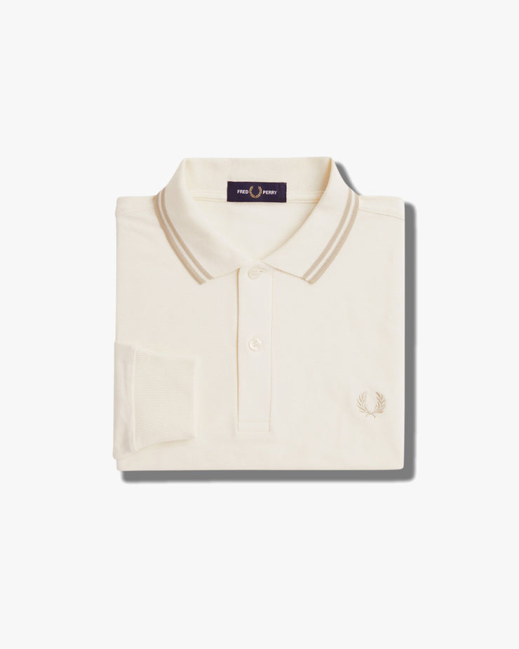 Fred Perry L/S Twin Tipped Polo Shirt - Ecru / Oatmeal