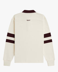 Fred Perry Tipped Sleeve Collared Sweatshirt - Ecru