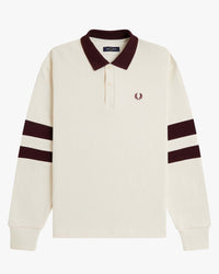 Fred Perry Tipped Sleeve Collared Sweatshirt - Ecru