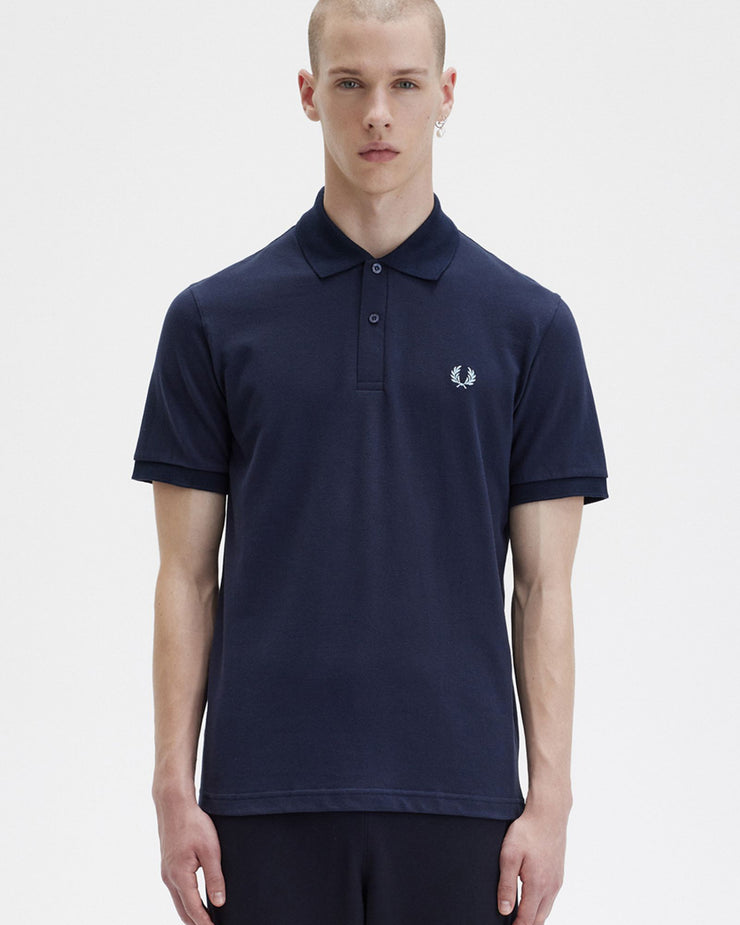 Fred Perry M3 Made In England Plain Polo Shirt - Navy / Ice