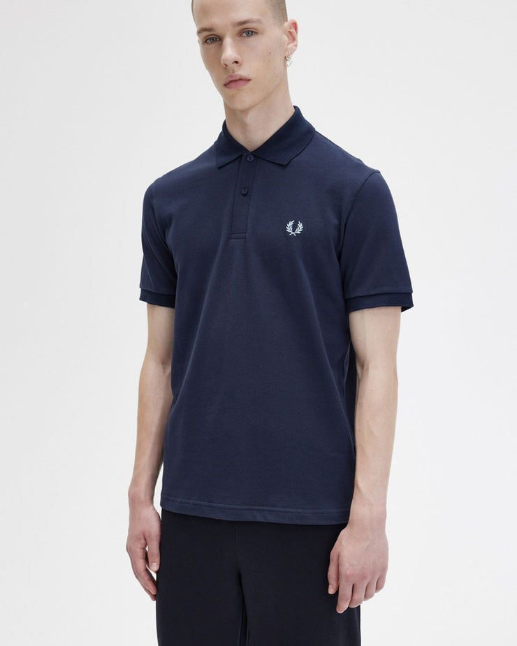 Fred Perry M3 Made In England Plain Polo Shirt - Navy / Ice