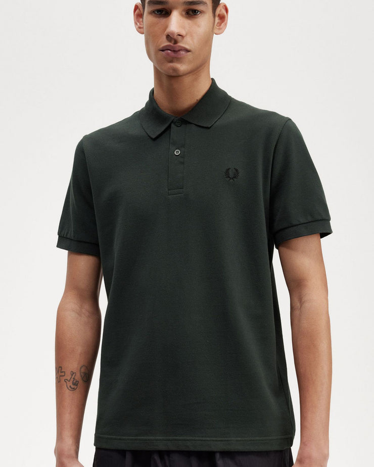 Fred Perry M3 Made In England Plain Polo Shirt - Night Green / Black ...