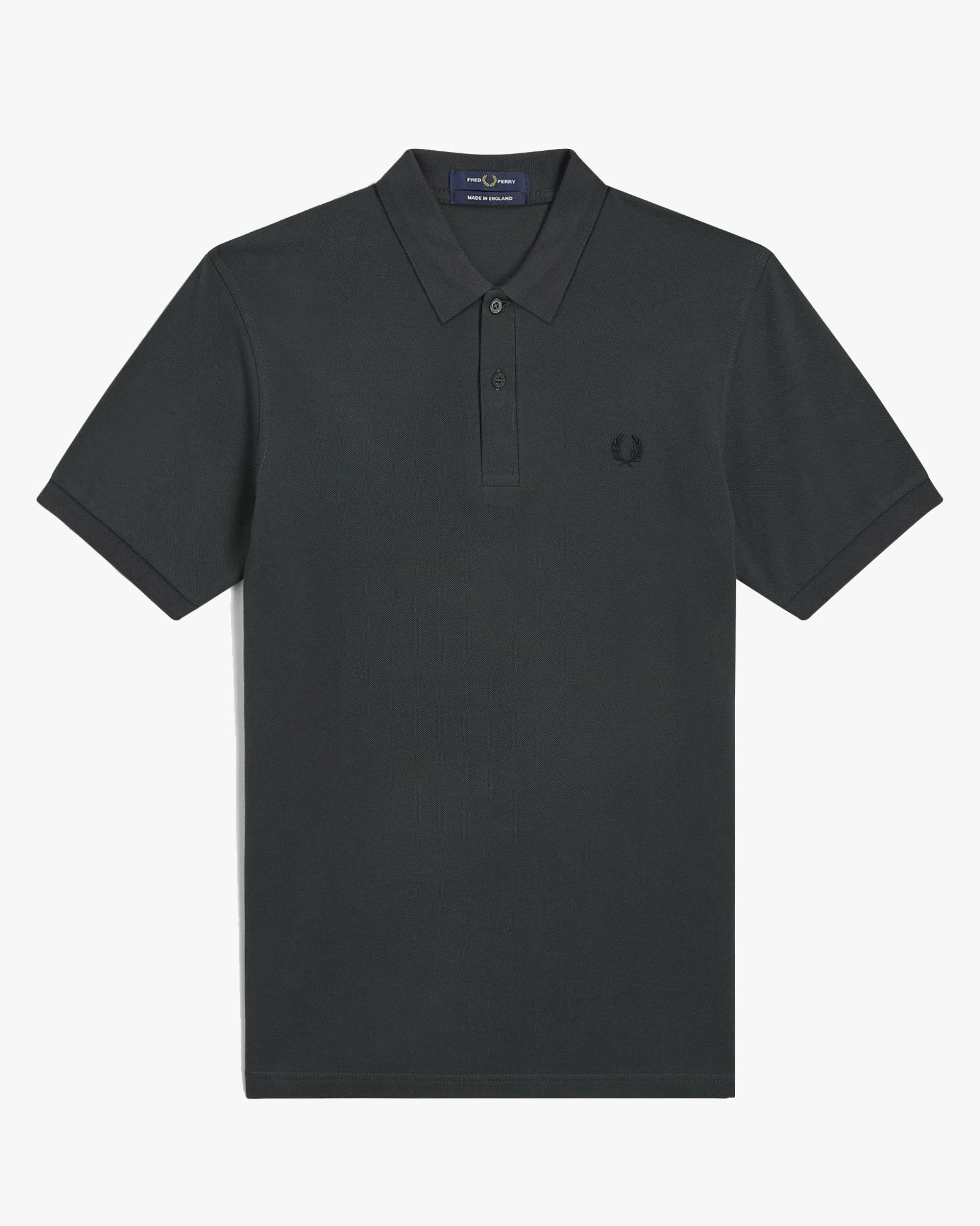 Fred Perry M3 Made In England Plain Polo Shirt - Night Green / Black ...