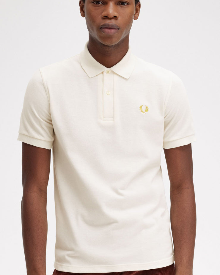 Fred Perry M3 Made In England Plain Polo Shirt - Ecru / Honeycomb