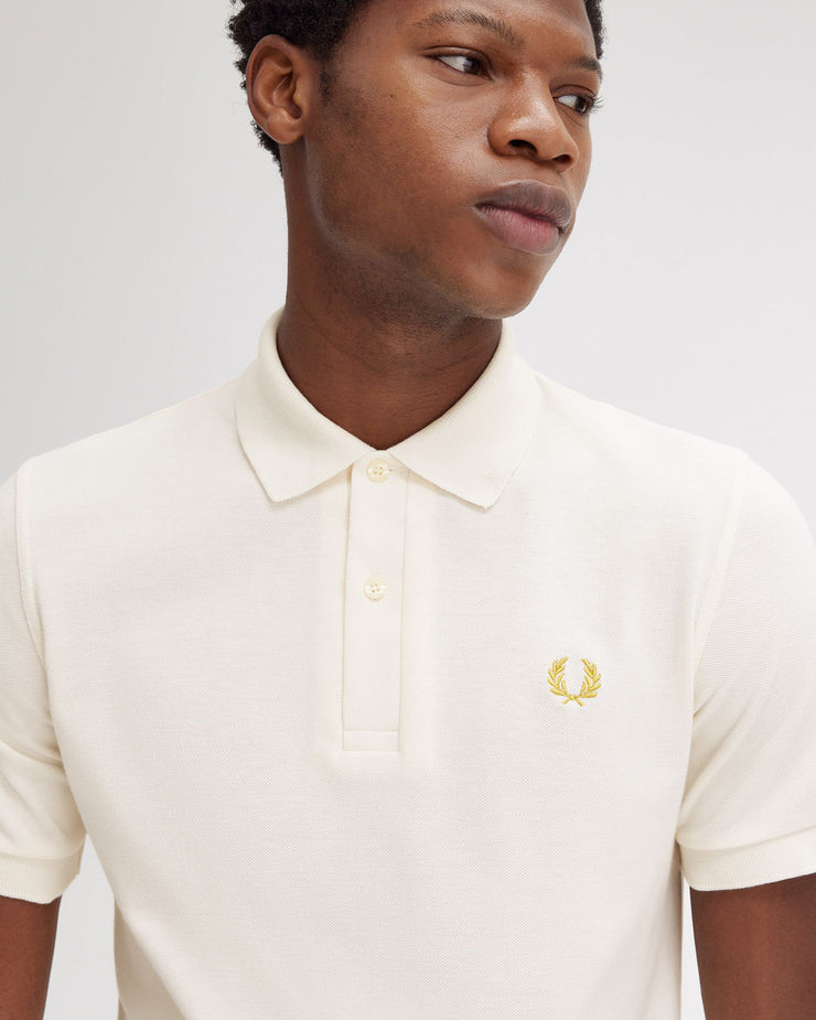 Fred Perry M3 Made In England Plain Polo Shirt - Ecru / Honeycomb