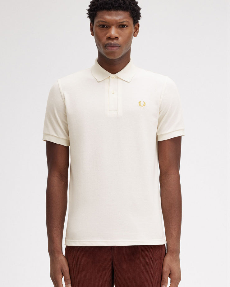 Fred Perry M3 Made In England Plain Polo Shirt - Ecru / Honeycomb