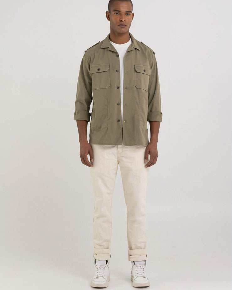 Replay Sartoriale Relaxed Fit Twill Shirt - Sand