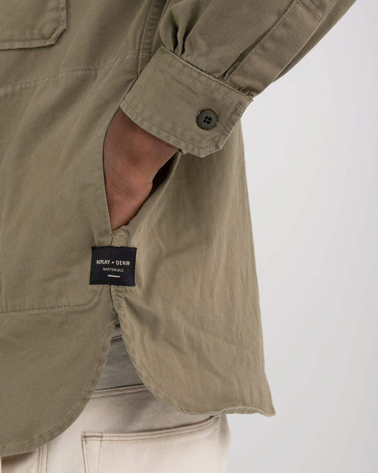 Replay Sartoriale Relaxed Fit Twill Shirt - Sand