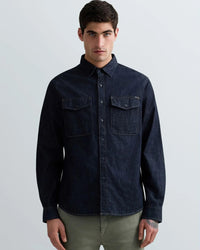 Replay Rinsed Wash Denim Shirt - Dark Blue