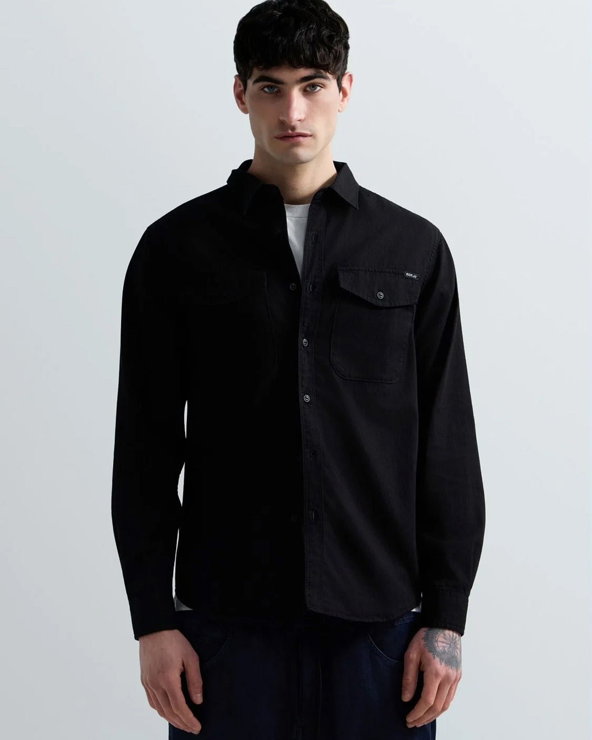 Replay Denim Shirt - Black | Replay Shirts | JEANSTORE