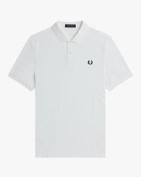 Fred Perry Plain Polo Shirt - White / Navy | Fred Perry Polo Shirts | JEANSTORE