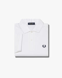 Fred Perry Plain Polo Shirt - White / Navy | Fred Perry Polo Shirts | JEANSTORE