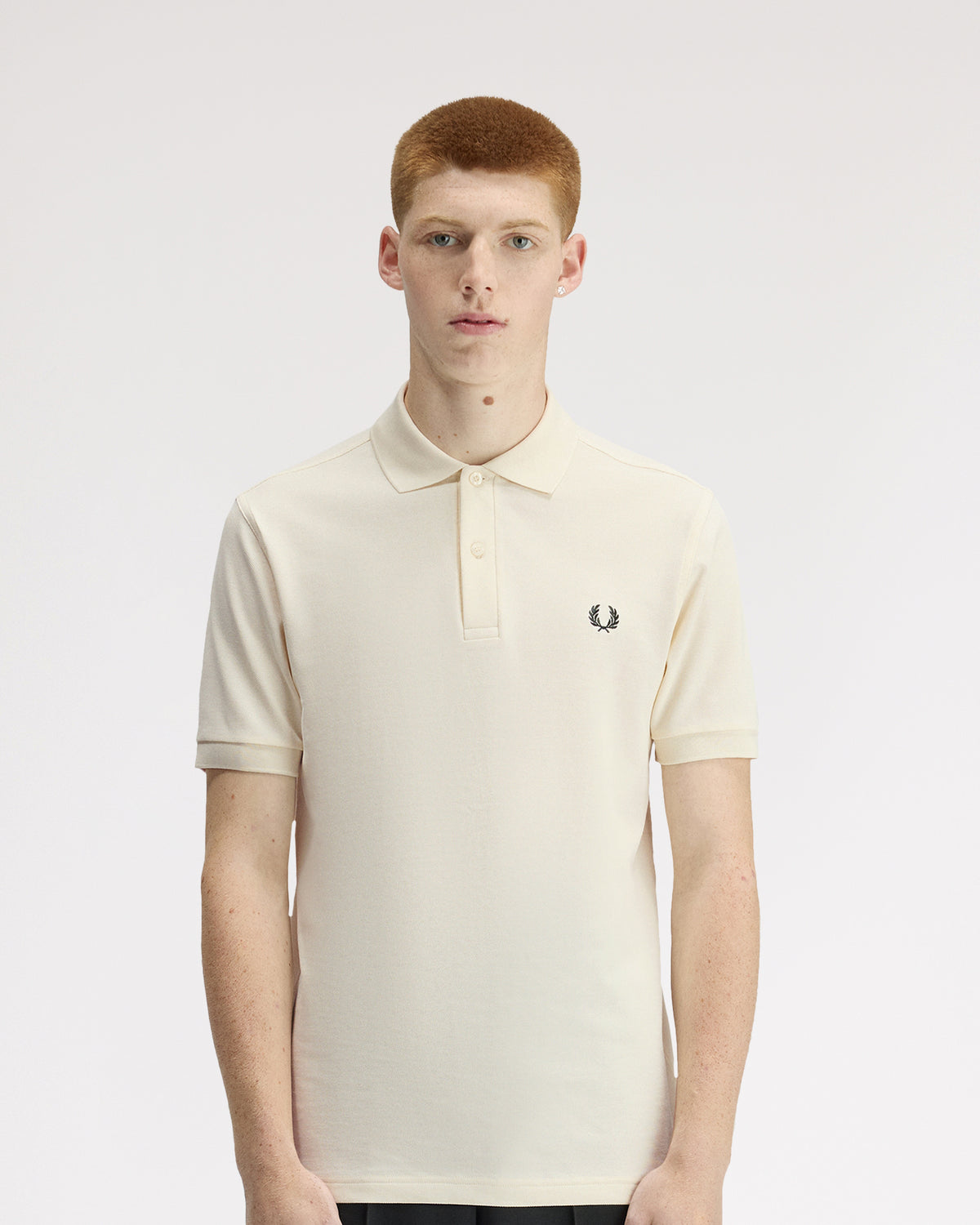 Fred Perry Plain Polo Shirt - Ecru / Grassroots