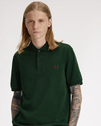 Fred Perry Plain Polo Shirt - Grassroots / Oxblood