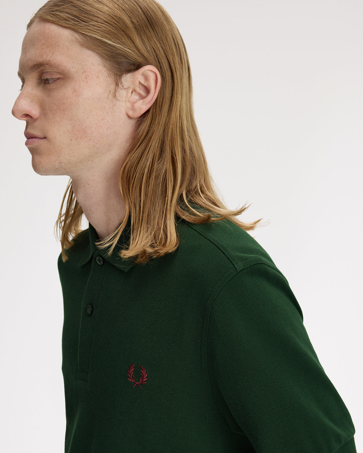Fred Perry Plain Polo Shirt - Grassroots / Oxblood
