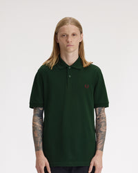 Fred Perry Plain Polo Shirt - Grassroots / Oxblood