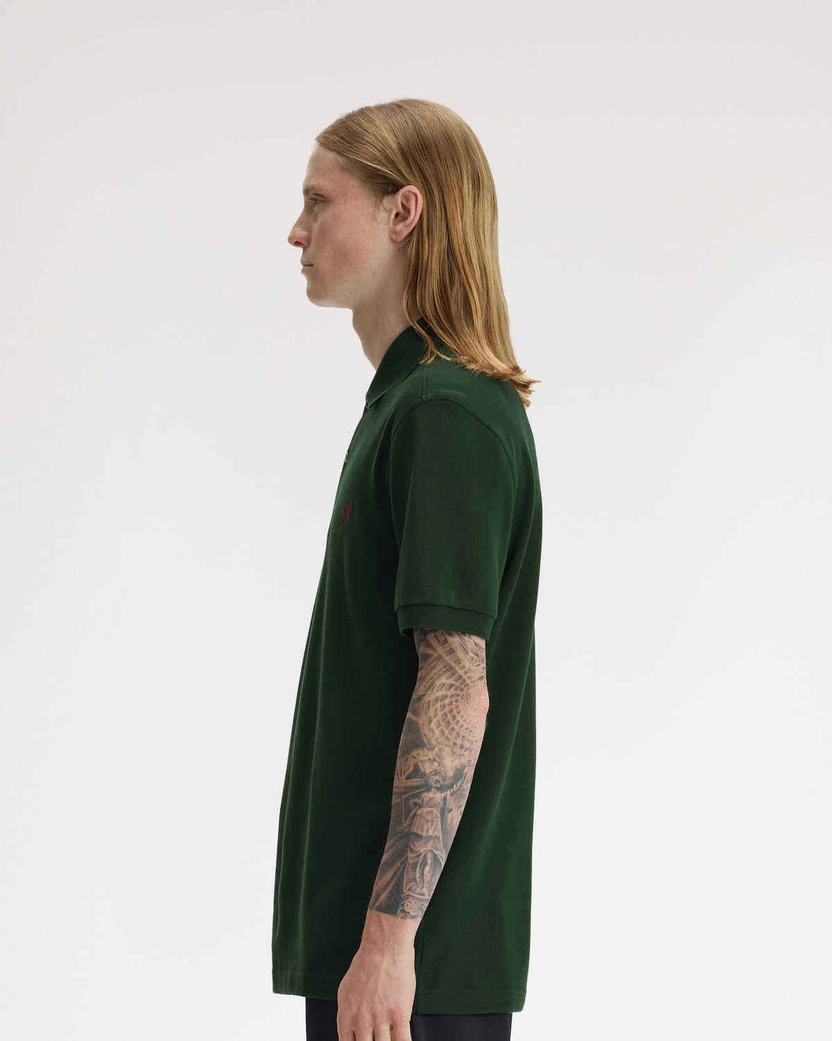 Fred Perry Plain Polo Shirt - Grassroots / Oxblood