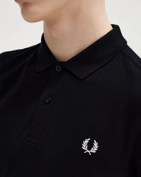 Fred Perry Plain Polo Shirt - Black / Snow White | Fred Perry Polo Shirts | JEANSTORE