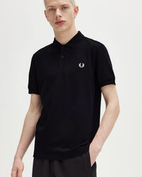 Fred Perry Plain Polo Shirt - Black / Snow White | Fred Perry Polo Shirts | JEANSTORE