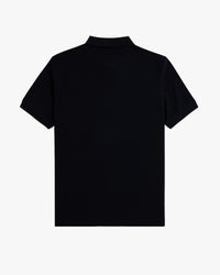 Fred Perry Plain Polo Shirt - Black / Snow White | Fred Perry Polo Shirts | JEANSTORE