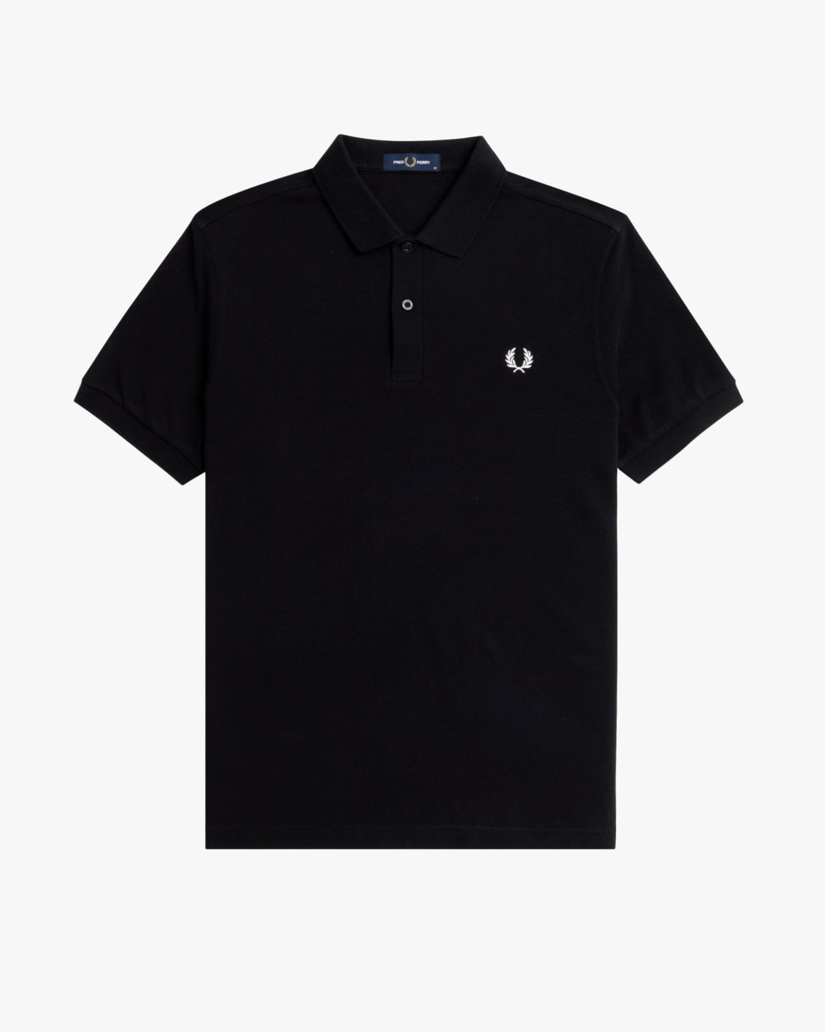 Fred Perry Plain Polo Shirt - Black / Snow White | Fred Perry Polo Shirts | JEANSTORE