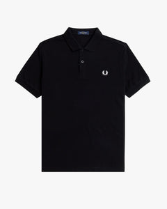 Fred Perry Plain Polo Shirt - Black / Snow White
