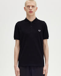 Fred Perry Plain Polo Shirt - Black / Snow White | Fred Perry Polo Shirts | JEANSTORE