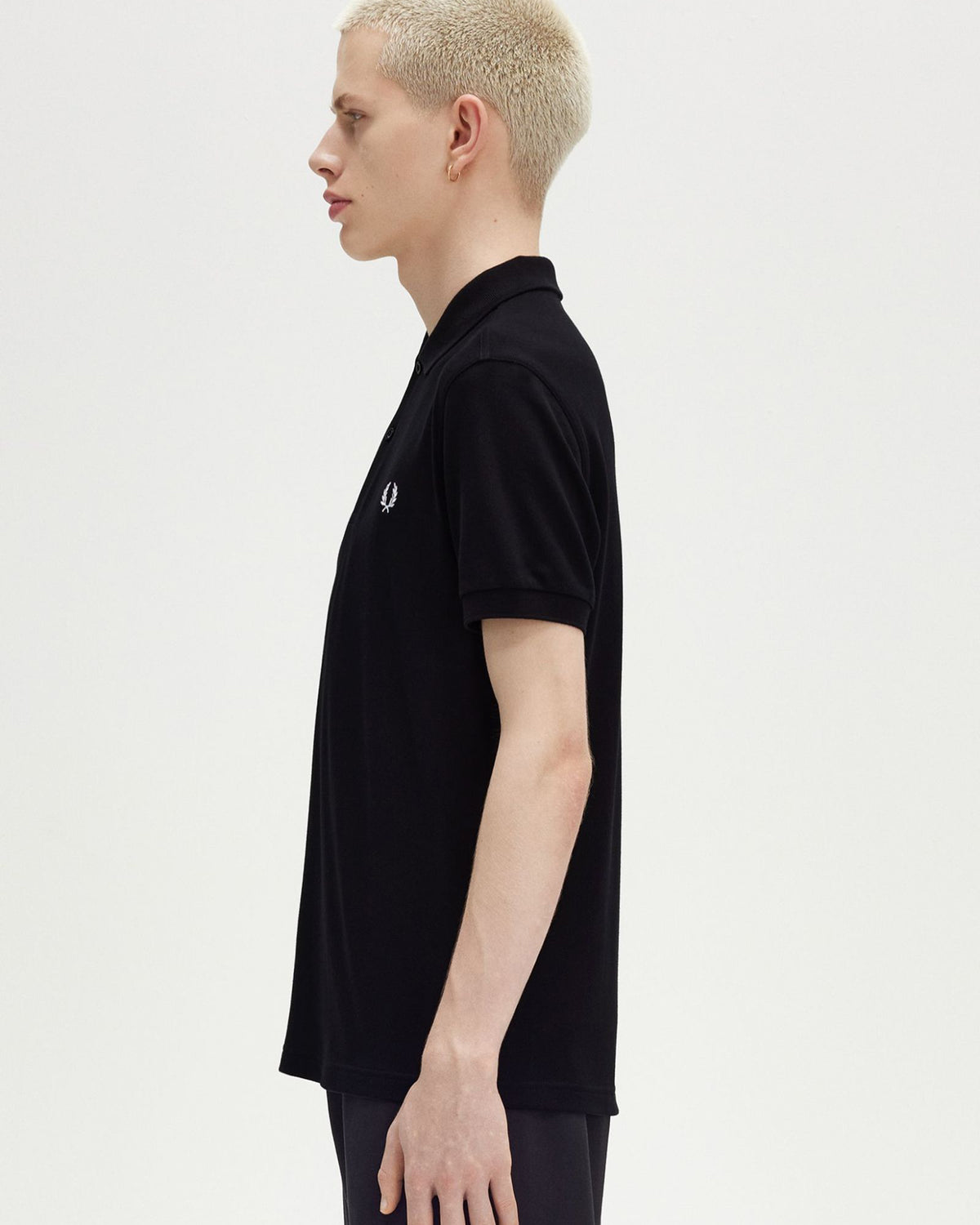 Fred Perry Plain Polo Shirt - Black / Snow White | Fred Perry Polo Shirts | JEANSTORE