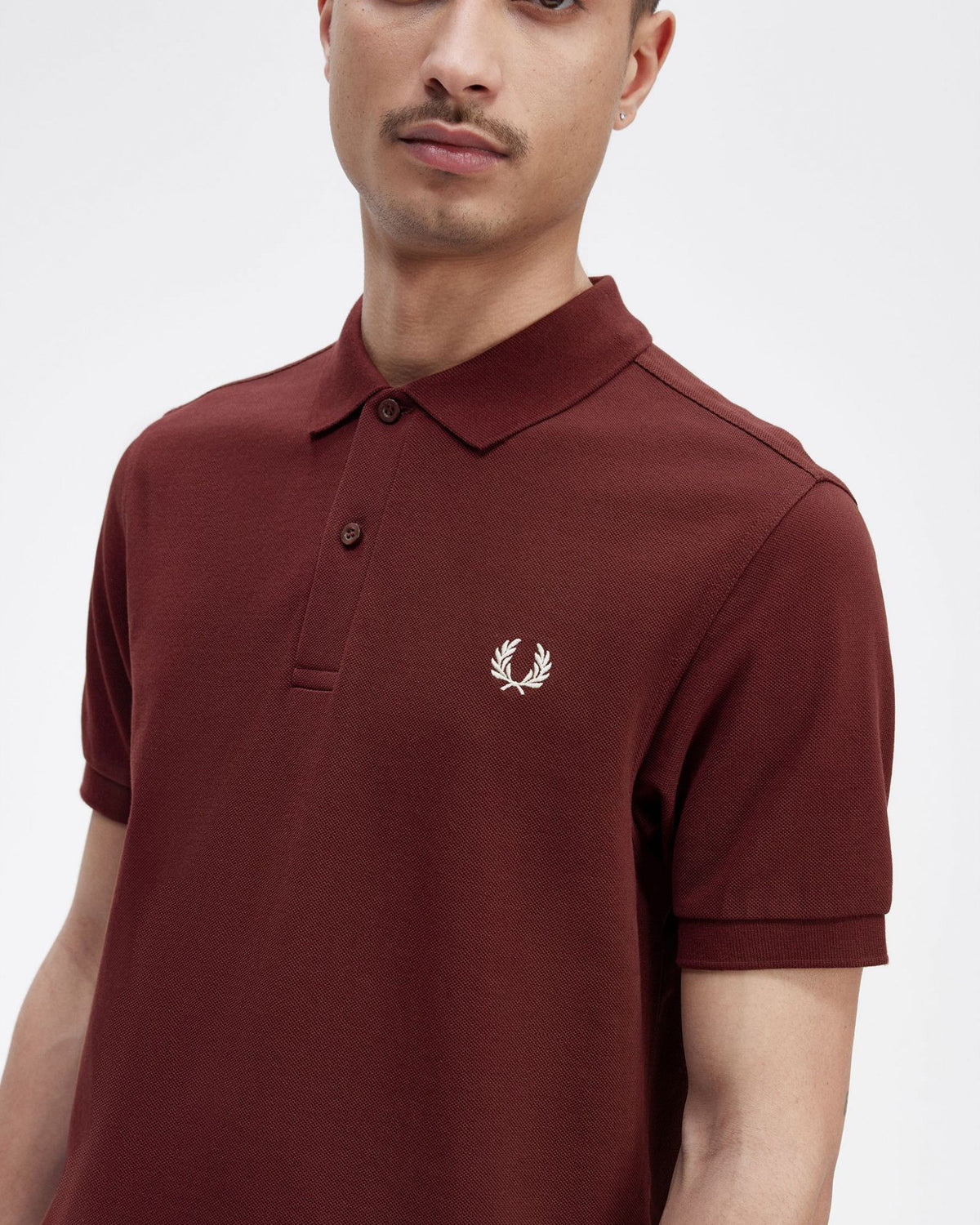 Fred Perry Plain Polo Shirt - Oxblood / Ecru | Fred Perry Polo Shirts | JEANSTORE