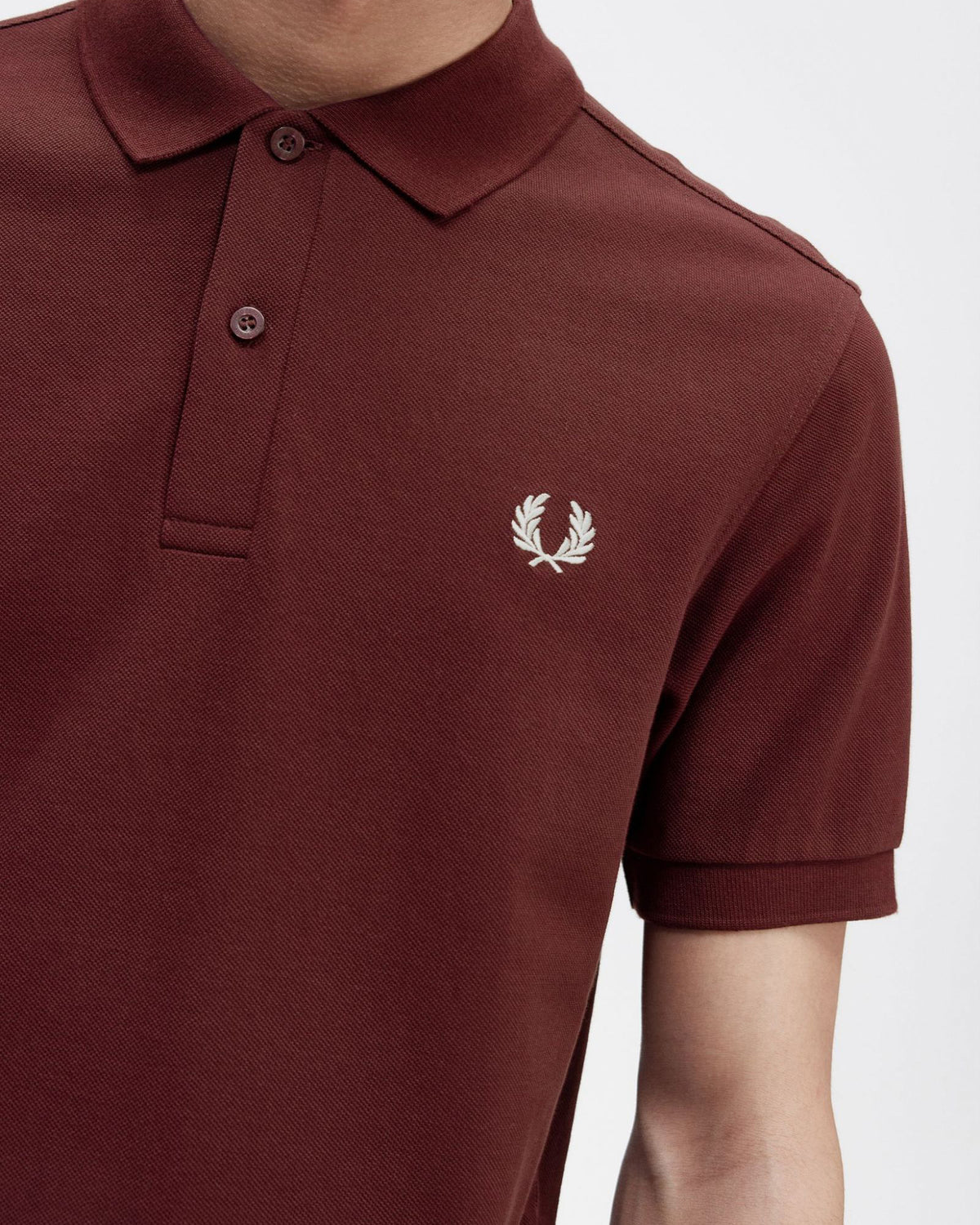 Fred Perry Plain Polo Shirt - Oxblood / Ecru | Fred Perry Polo Shirts | JEANSTORE