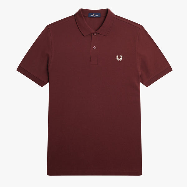 Fred Perry Plain Polo Shirt - Oxblood / Ecru | Fred Perry Polo Shirts | JEANSTORE