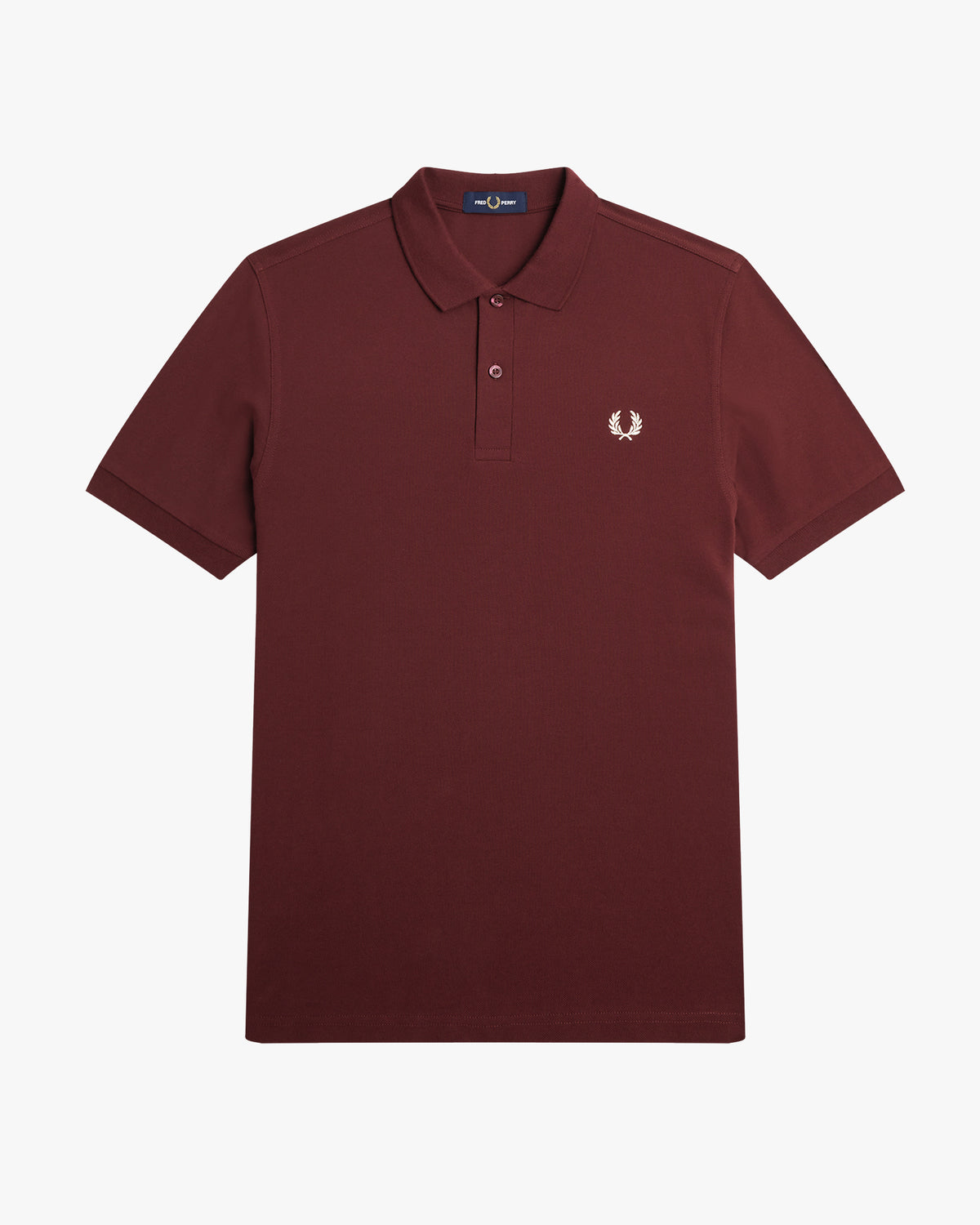 Fred Perry Plain Polo Shirt - Oxblood / Ecru | Fred Perry Polo Shirts | JEANSTORE