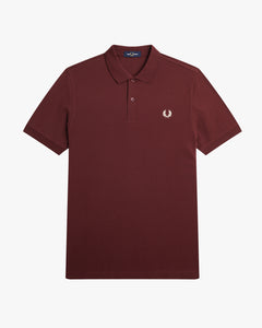 Fred Perry Plain Polo Shirt - Oxblood / Ecru