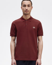 Fred Perry Plain Polo Shirt - Oxblood / Ecru | Fred Perry Polo Shirts | JEANSTORE