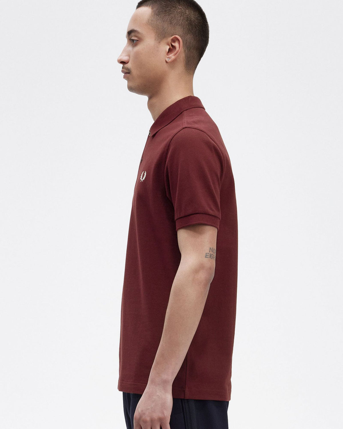 Fred Perry Plain Polo Shirt - Oxblood / Ecru | Fred Perry Polo Shirts | JEANSTORE