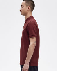 Fred Perry Plain Polo Shirt - Oxblood / Ecru | Fred Perry Polo Shirts | JEANSTORE