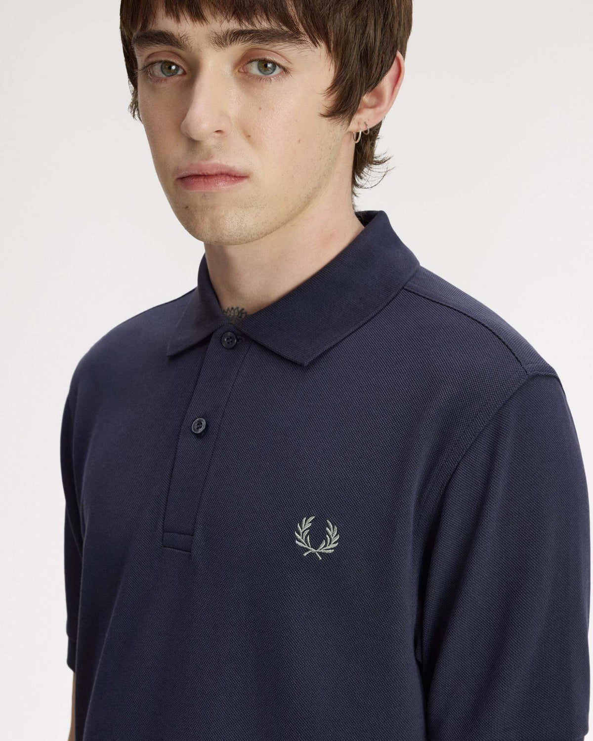 Fred Perry Plain Polo Shirt - Dark Airforce / Seagrass