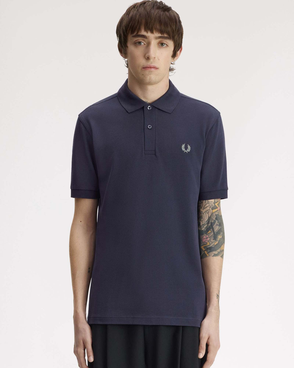 Fred Perry Plain Polo Shirt - Dark Airforce / Seagrass