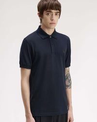 Fred Perry Plain Polo Shirt - Navy / Rich Brown