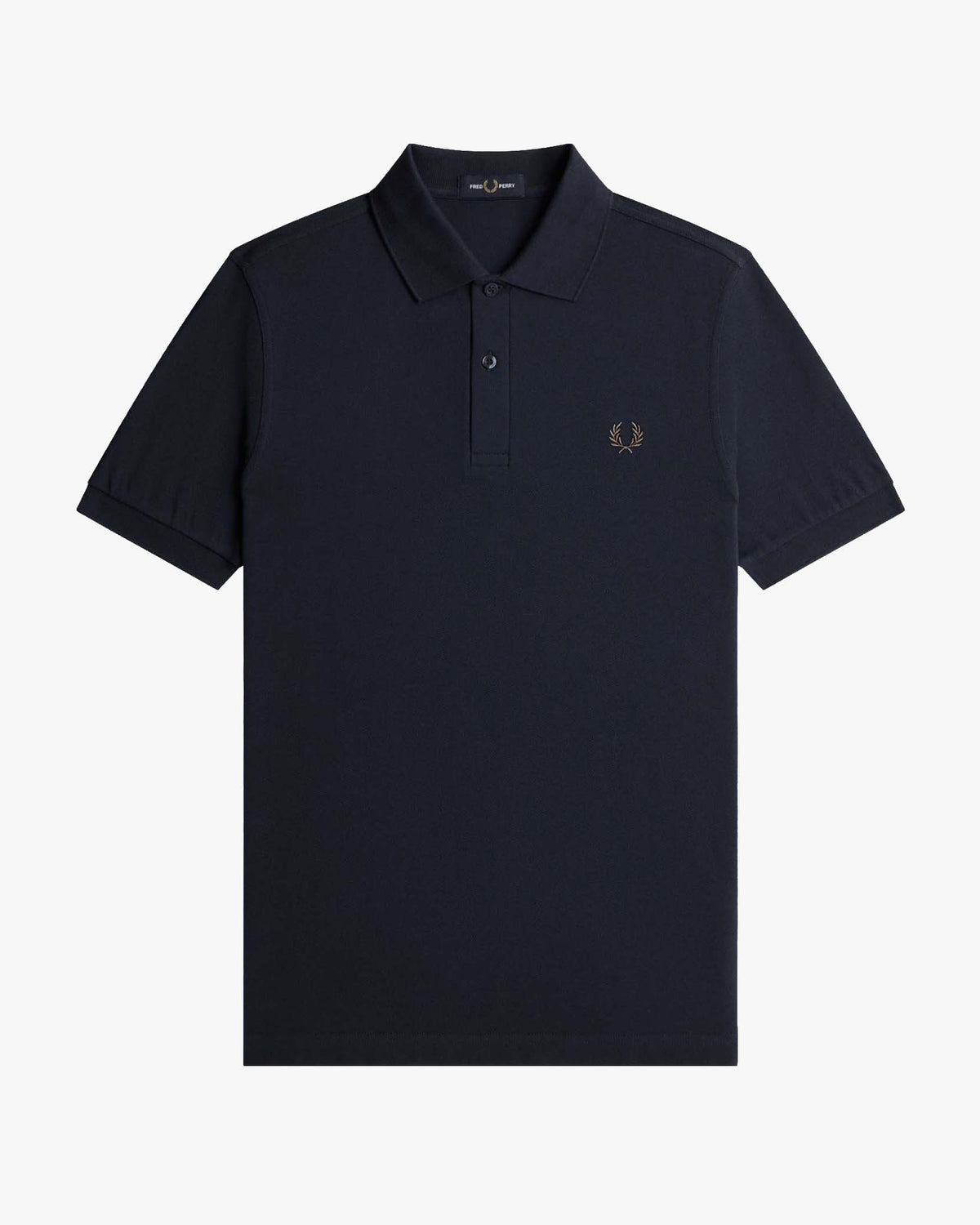 Fred Perry Plain Polo Shirt - Navy / Rich Brown