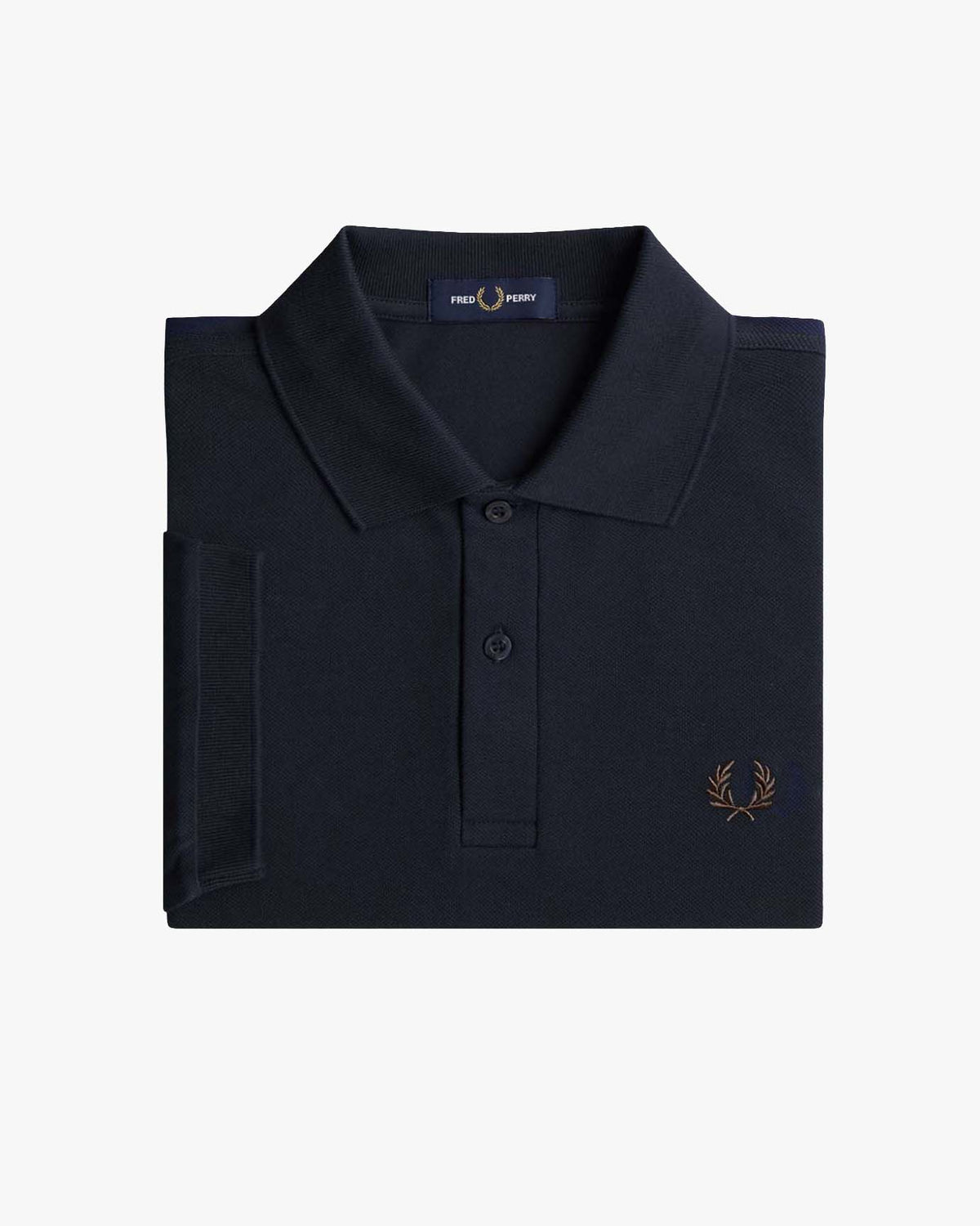 Fred Perry Plain Polo Shirt - Navy / Rich Brown