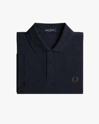 Fred Perry Plain Polo Shirt - Navy / Rich Brown