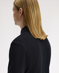 Fred Perry Plain Polo Shirt - Black / Dark Caramel