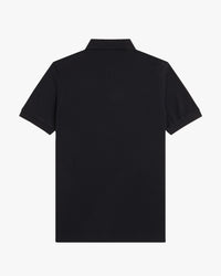 Fred Perry Plain Polo Shirt - Black / Dark Caramel