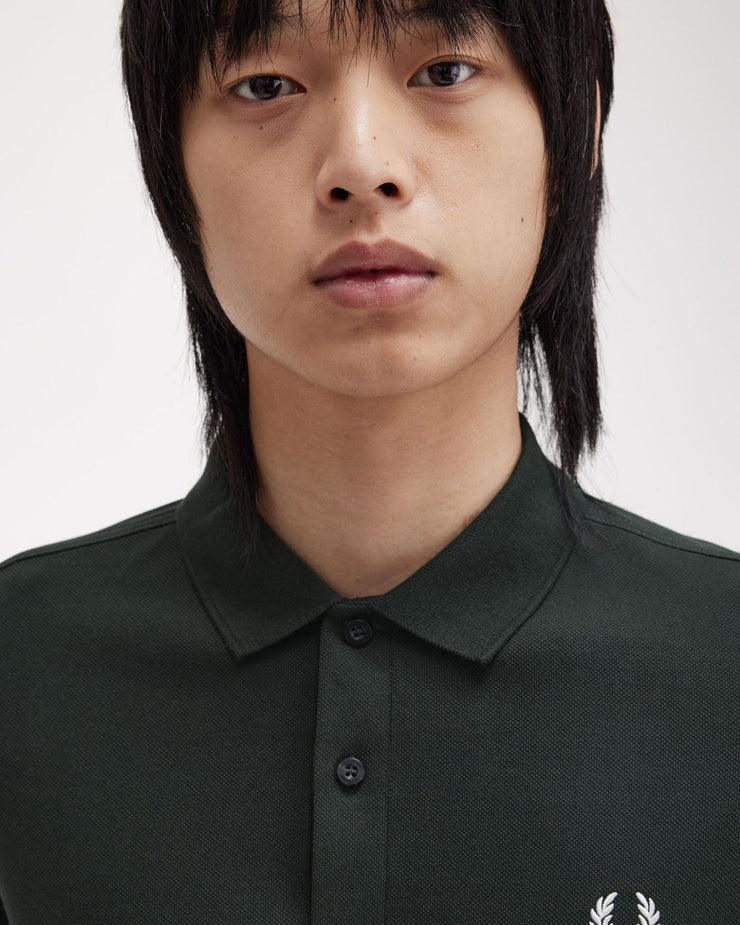 Fred Perry Plain Polo Shirt - Night Green / Snow White