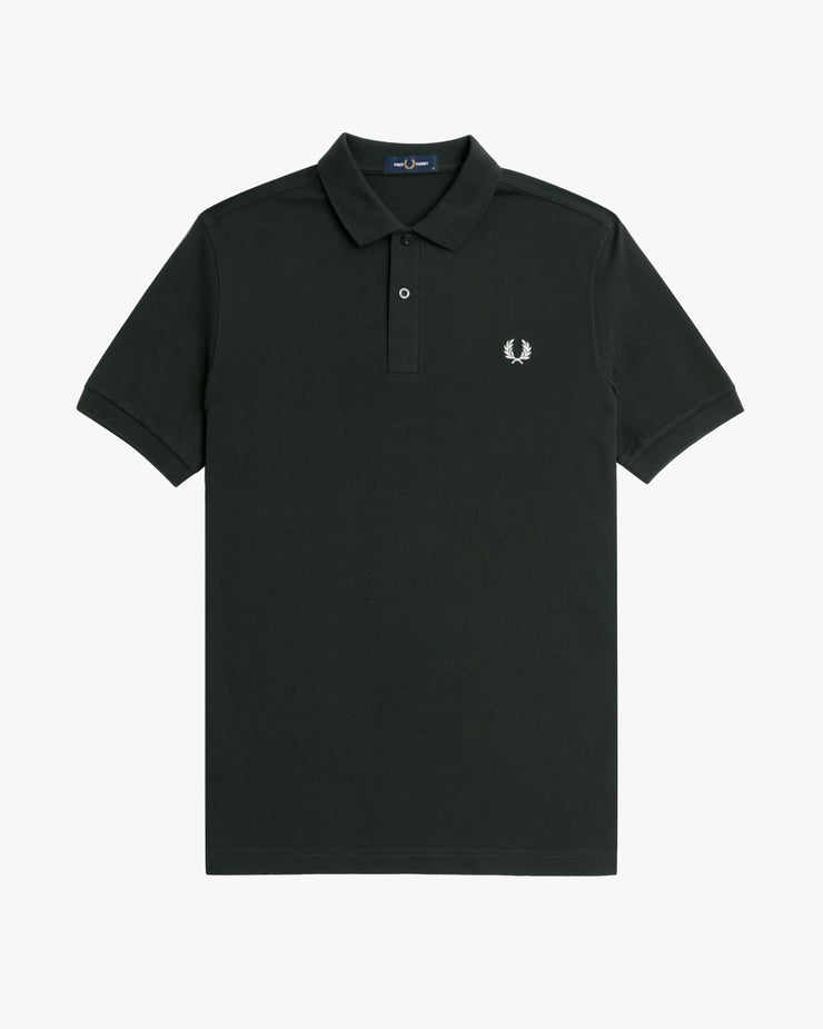 Fred Perry Plain Polo Shirt - Night Green / Snow White