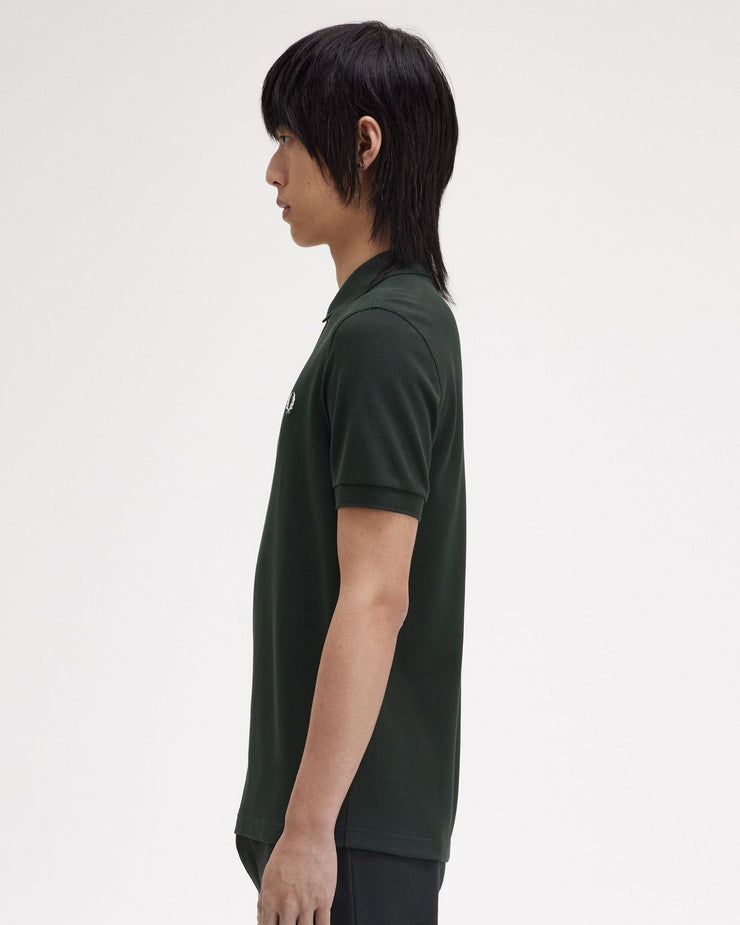 Fred Perry Plain Polo Shirt - Night Green / Snow White