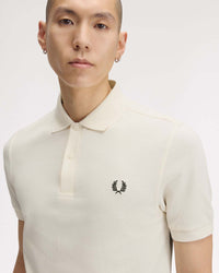 Fred Perry Plain Polo Shirt - Ecru / Night Green
