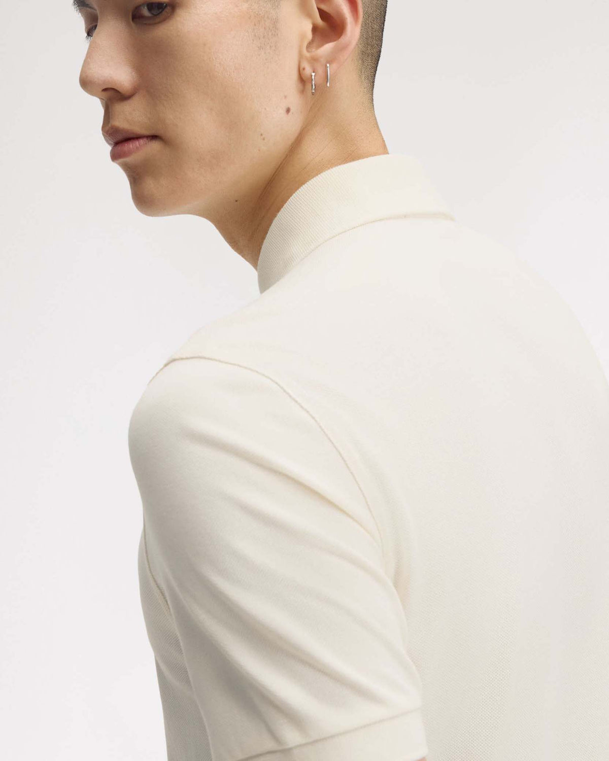 Fred Perry Plain Polo Shirt - Ecru / Night Green